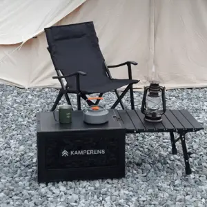 Outdoor Folding Table Storage Box Lightweight Side-opening Aluminum Folding Table Portable Combination Table Stand Camping Table